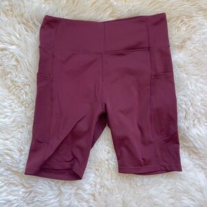 High-Waist Women’s Biker Shorts in Deep Berry